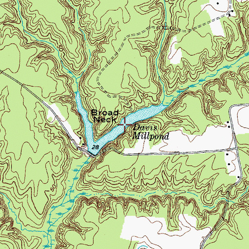 Topographic Map of Davis Millpond, VA