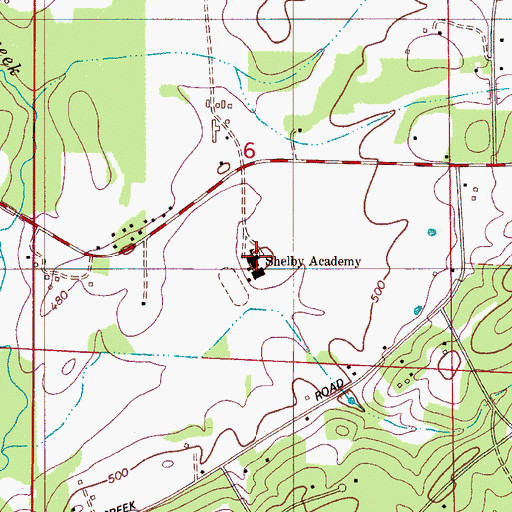 Topographic Map of Shelby Academy, AL