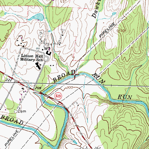 Topographic Map of Dawkins Branch, VA