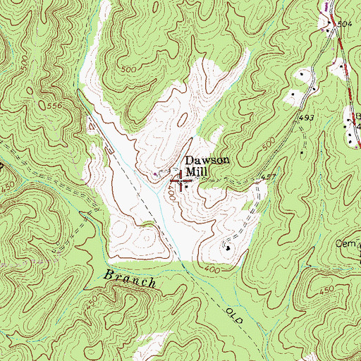 Topographic Map of Dawson Mill, VA