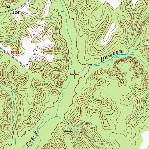 Topographic Map of Dawson Swamp, VA