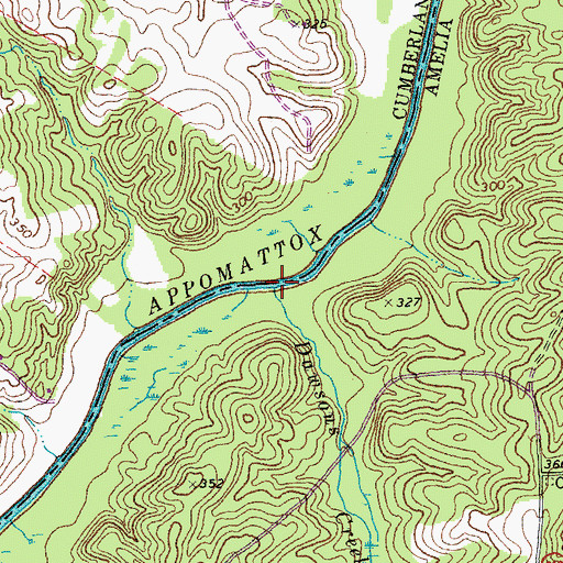 Topographic Map of Dawsons Creek, VA