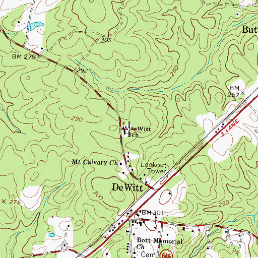 Topographic Map of DeWitt School, VA