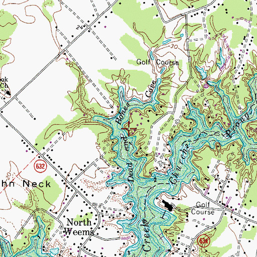 Topographic Map of Dead and Bones Cove, VA