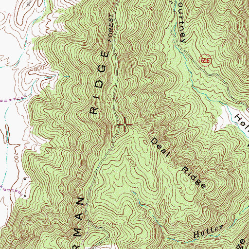 Topographic Map of Deal Ridge, VA