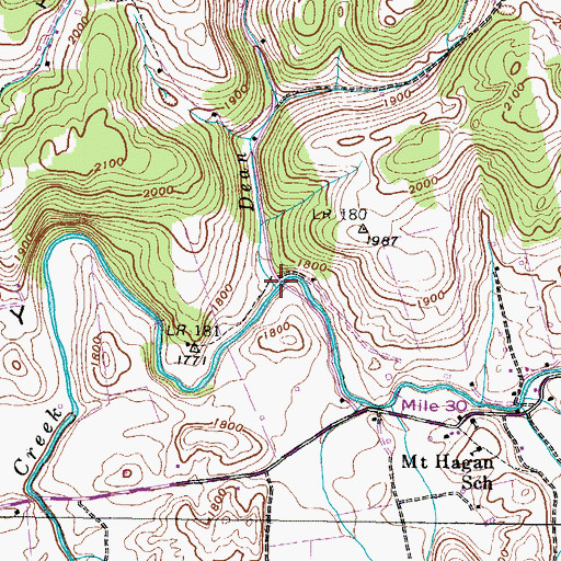 Topographic Map of Dean Branch, VA