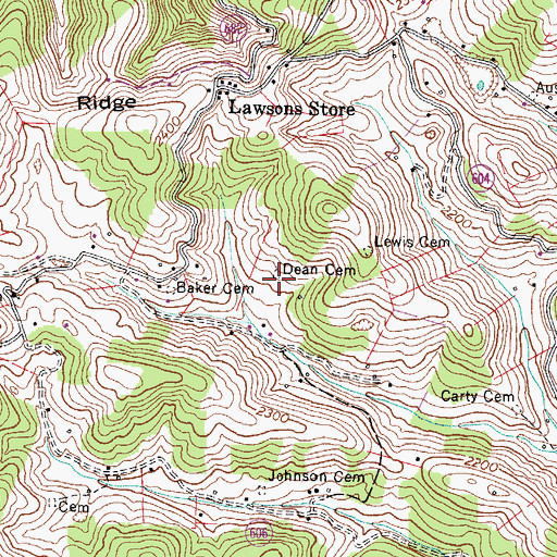Topographic Map of Dean Cemetery, VA