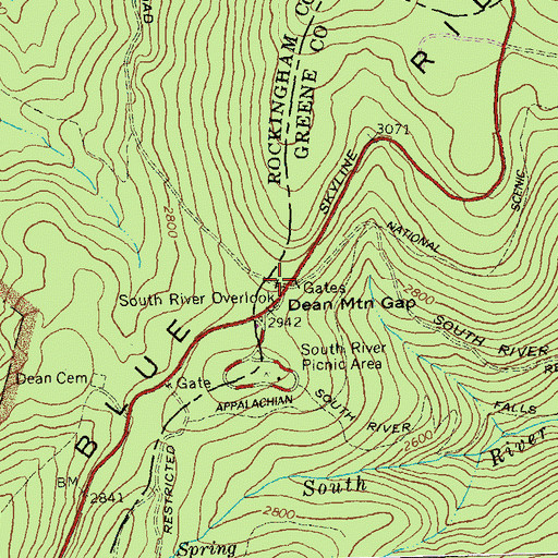 Topographic Map of Dean Mountain Gap, VA