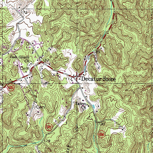Topographic Map of Decatur Store, VA
