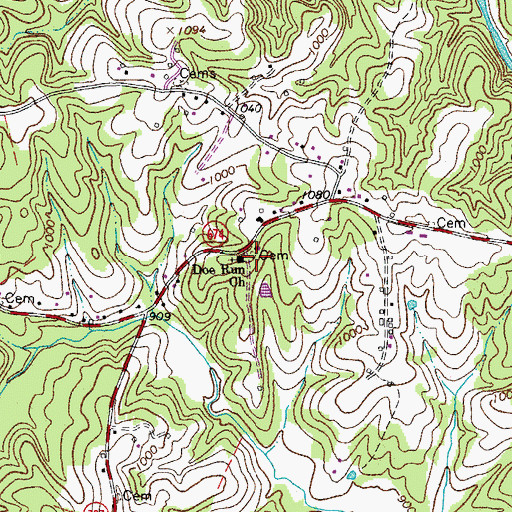 Topographic Map of Dee Run Church, VA