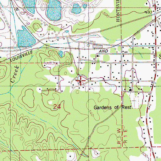 Topographic Map of Shelby Elementary School, AL
