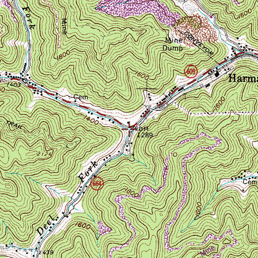 Topographic Map of Deel Fork, VA