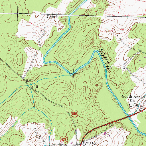 Topographic Map of Deep Creek, VA