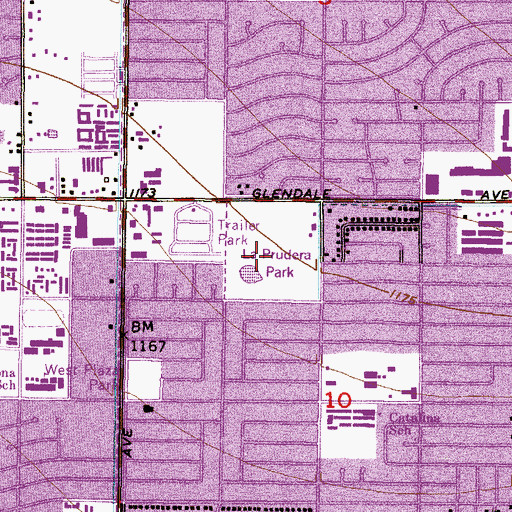 Topographic Map of La Prudera Park, AZ