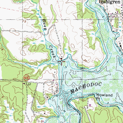 Topographic Map of Deep Creek, VA