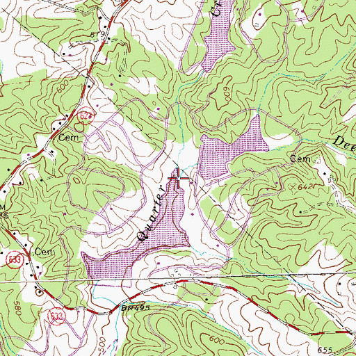 Topographic Map of Deep Run, VA