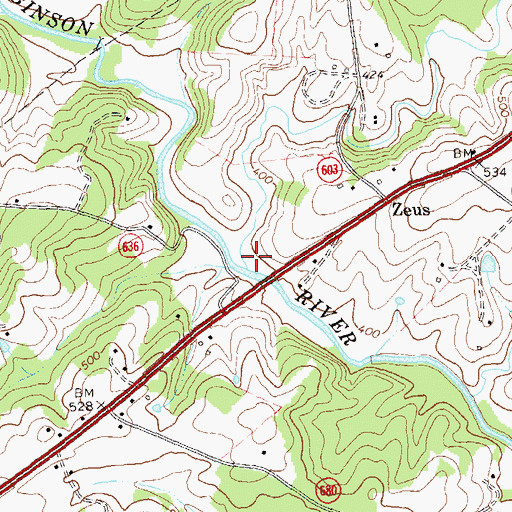 Topographic Map of Deep Run, VA