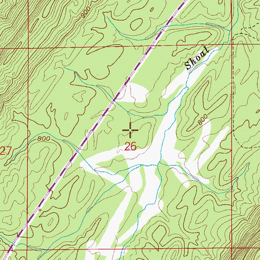 Topographic Map of Shoal Creek Country Club, AL