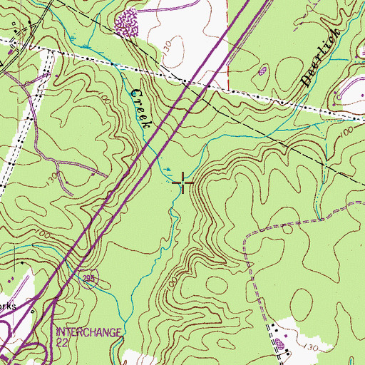 Topographic Map of Deerlick Branch, VA