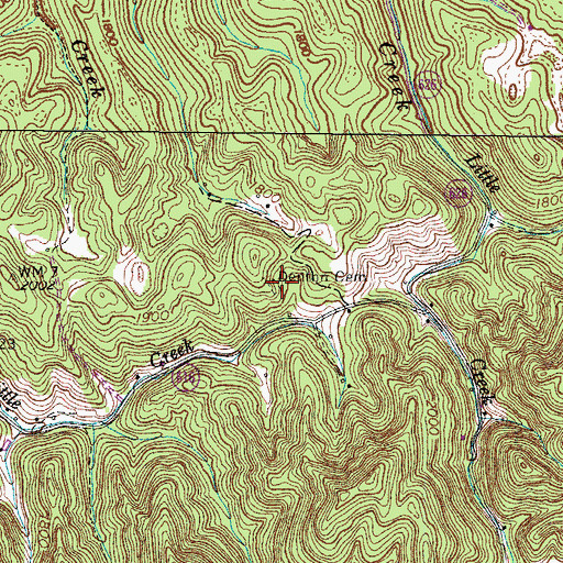 Topographic Map of Denton Cemetery, VA
