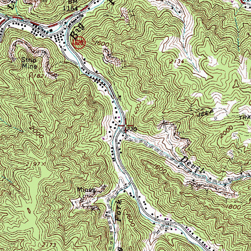 Topographic Map of Devil Branch, VA