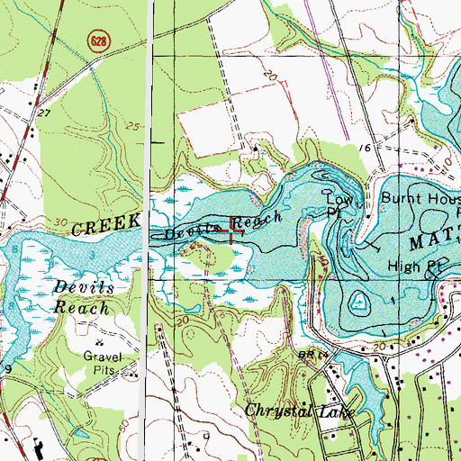 Topographic Map of Devils Reach, VA