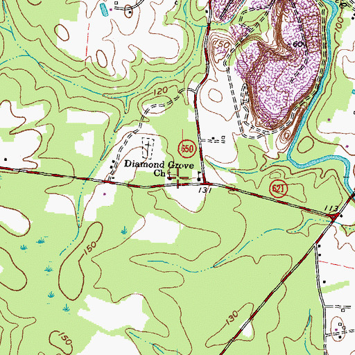 Topographic Map of Diamond Grove Baptist Church, VA
