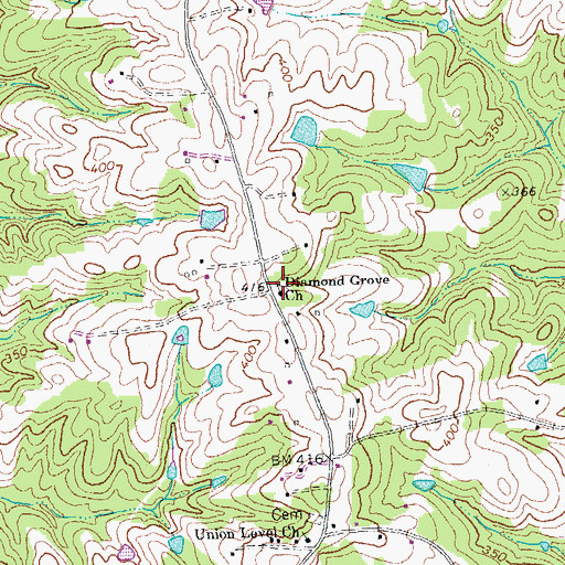 Topographic Map of Diamond Grove Church, VA