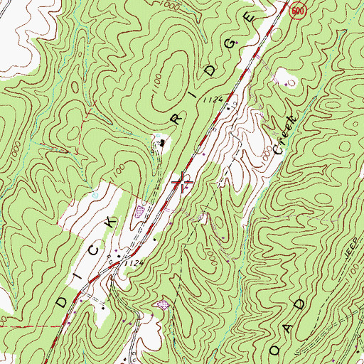 Topographic Map of Dick Ridge, VA