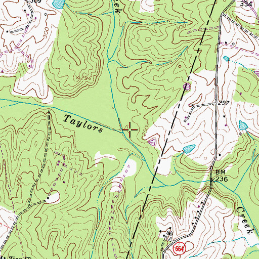 Topographic Map of Dickens Creek, VA