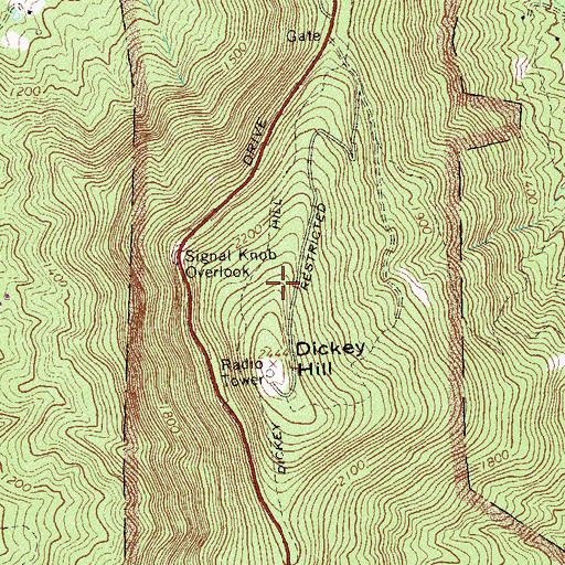 Topographic Map of Dickey Ridge, VA