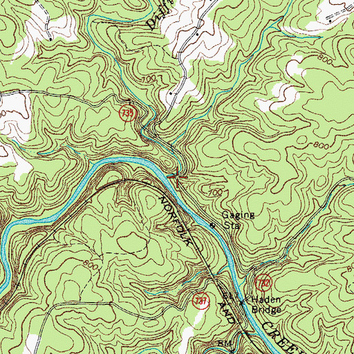 Topographic Map of Difficult Creek, VA