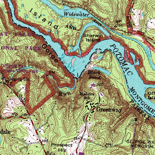 Topographic Map of Difficult Run, VA