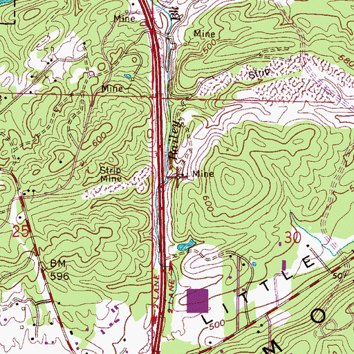 Topographic Map of Smith Mine, AL