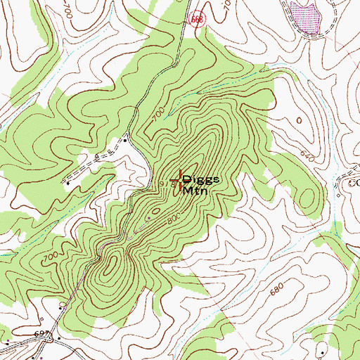 Topographic Map of Diggs Mountain, VA