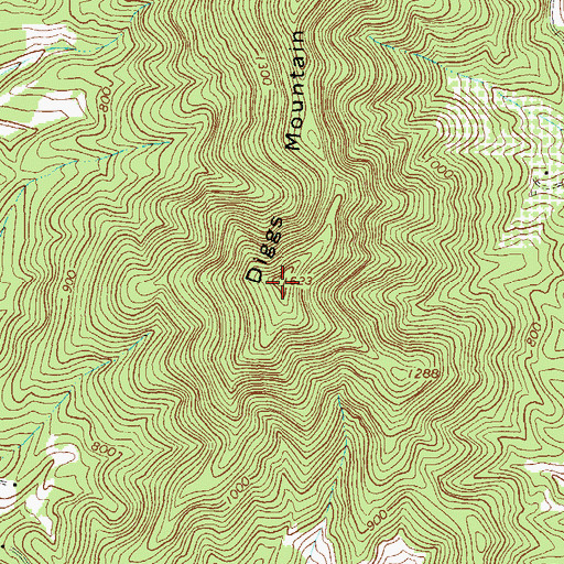 Topographic Map of Diggs Mountain, VA