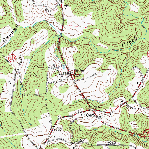 Topographic Map of Dillon Cemetery, VA