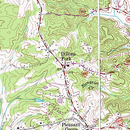 Topographic Map of Dillons Fork, VA