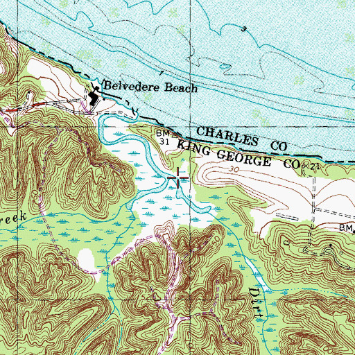 Topographic Map of Dirt Bridge Run, VA