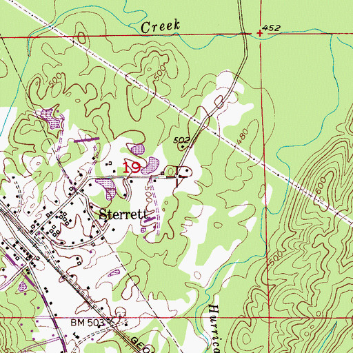 Topographic Map of Church of God of Prophecy, AL