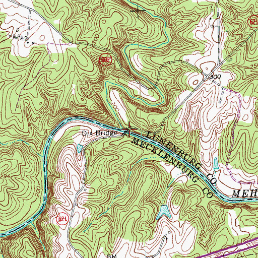 Topographic Map of Dix Bridge, VA