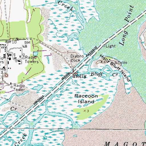 Topographic Map of Dixons Dock, VA