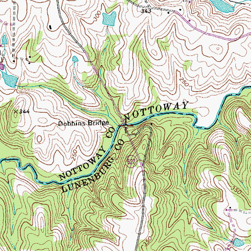 Topographic Map of Dobbins Bridge, VA
