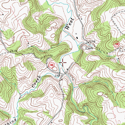 Topographic Map of Dobbins Creek, VA