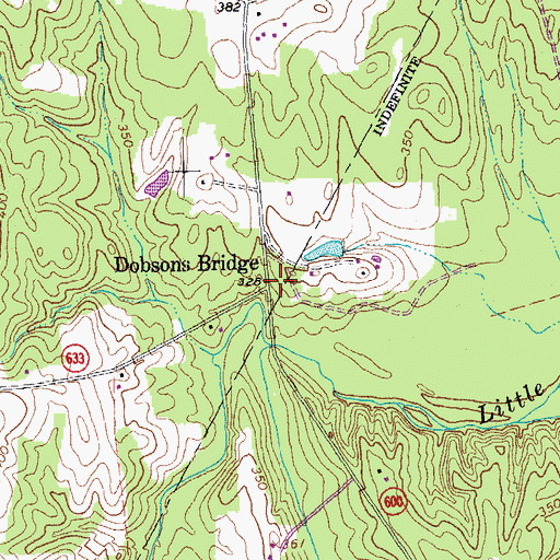 Topographic Map of Dobsons Bridge, VA