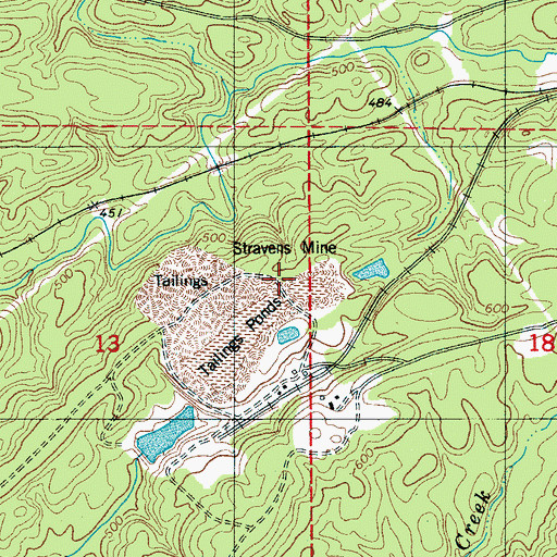 Topographic Map of Stravens Mine, AL