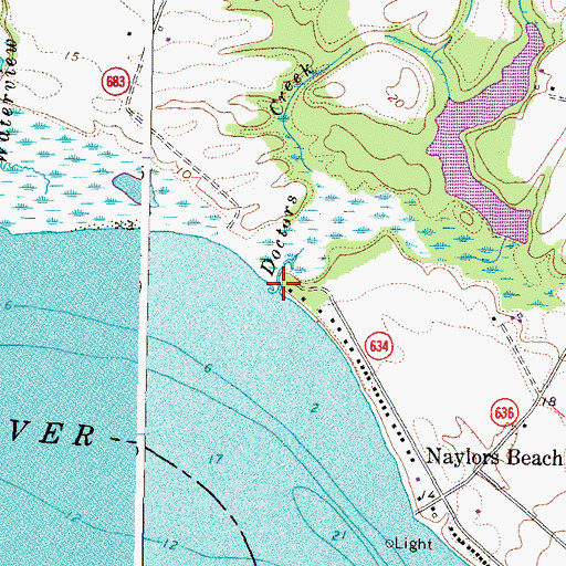 Topographic Map of Doctors Creek, VA
