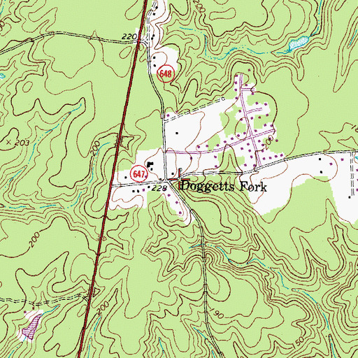 Topographic Map of Doggetts Fork, VA