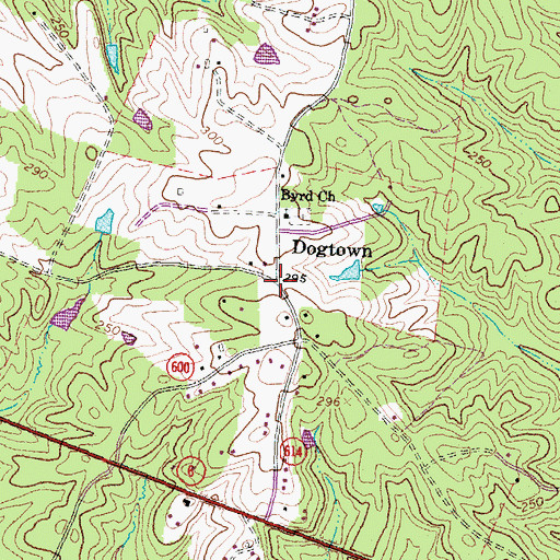Topographic Map of Dogtown, VA