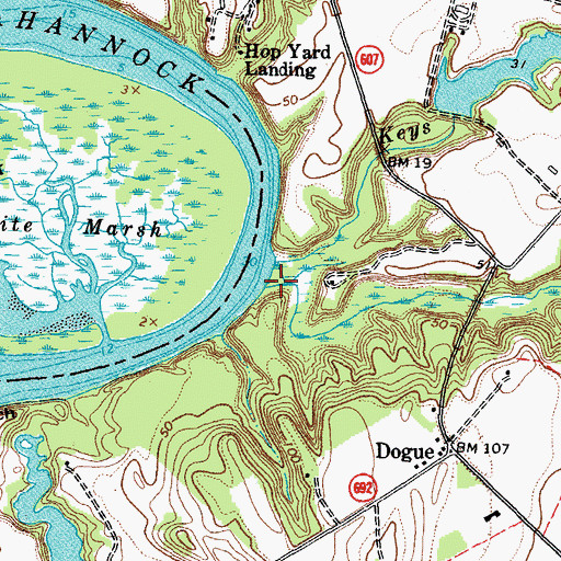 Topographic Map of Dogue Run, VA